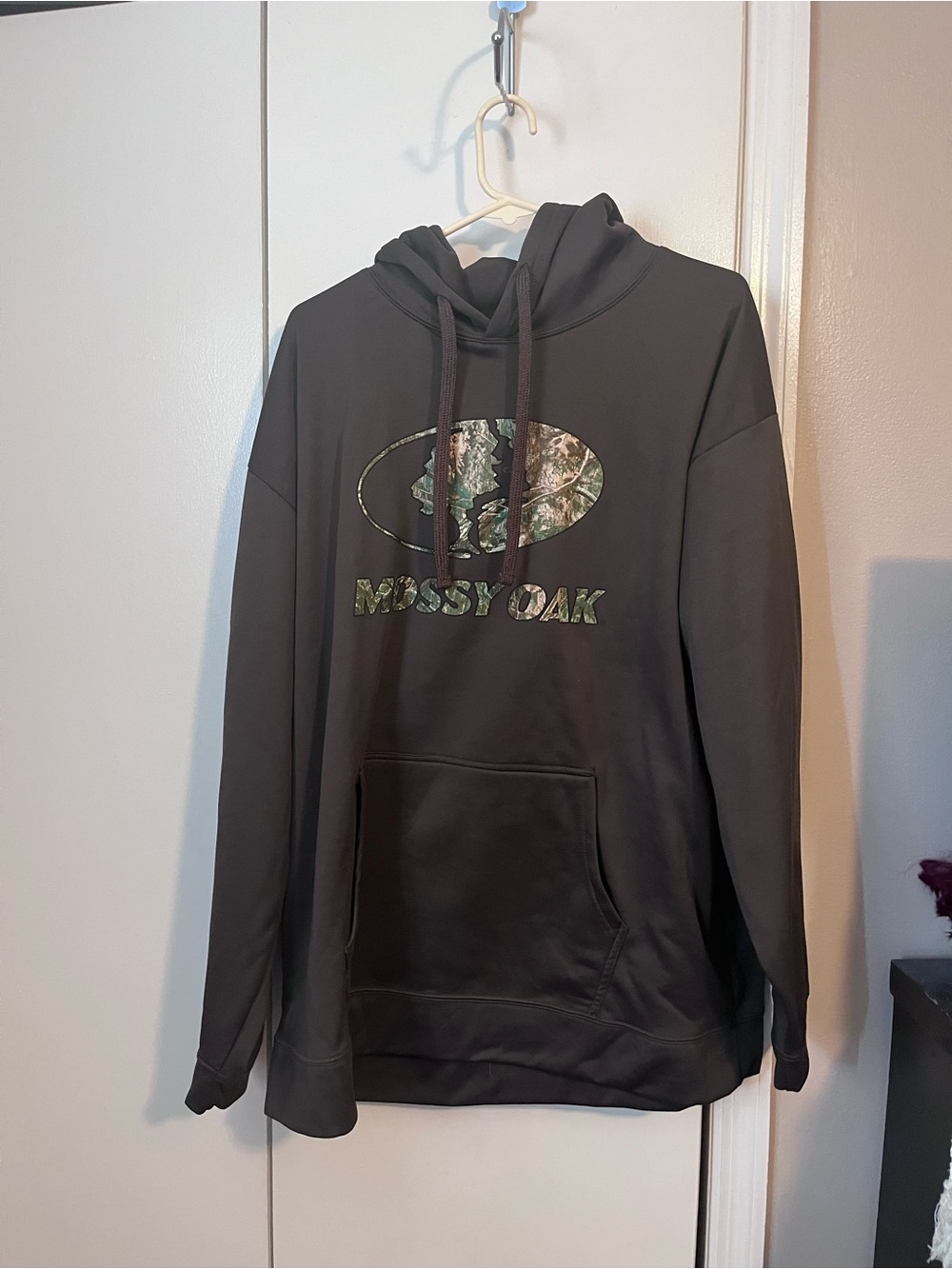 Mossy Oak brownHooded Sweatshirt with Camo Logo